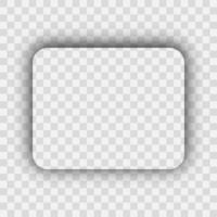 Dark transparent realistic shadow. Rounded rectangle shadow vector