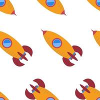 Seamless pattern with space rocket. Vector illustration.