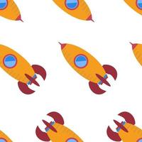 Seamless pattern with space rocket. Vector illustration.