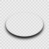 Dark transparent realistic shadow. Oval shadow isolated on transparent background. Vector illustration.