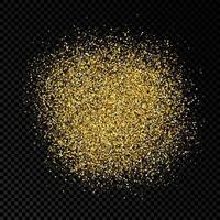 Golden glittering backdrop on a dark transparent background. Background with gold glitter effect and empty space for your text. Vector illustration