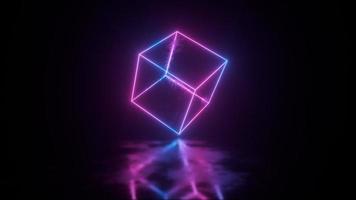 néon embrasé cube mouvement Contexte video