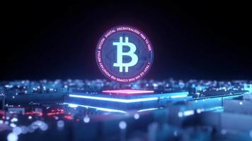 Digital Daten Bitcoin Cyber Hintergrund video