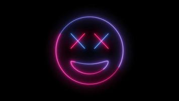 neon gloeiend glimlach video