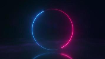 lysande neon cirkel ram bakgrund video