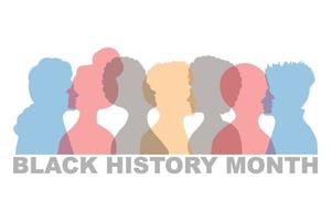 Illustration of people standing side by side together. Black History Month