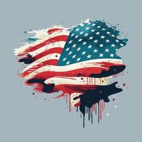 Grunge American flag vector illustration, vector design element