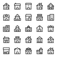 Outline icons for building. vector