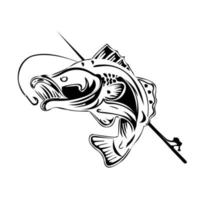 black and white hookup sea fish for coloring page art vector