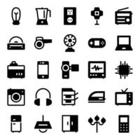 Glyph icons for electronics. vector