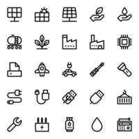 Outline icons for energy and power. vector