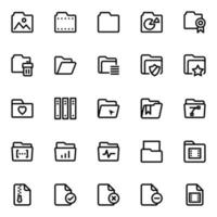 Outline icons for File and folder. vector