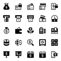 Outline icons for finance and payments. vector