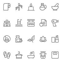 Outline icons for beauty and spa. vector