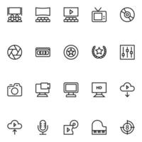 Outline icons for cinema. vector