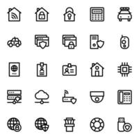 Outline icons for crime and security. vector