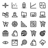 Outline icons for data analytics. vector