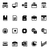Glyph icons for data science. vector