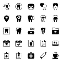 Glyph icons set dental. vector