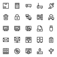 Outline icons for data science. vector