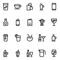 Outline icons for drink. vector