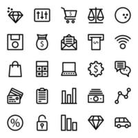 iconos de contorno para el comercio electrónico. vector