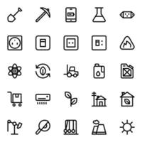 Outline icons for energy and power. vector