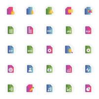 Gradient color icons for File and folder. vector