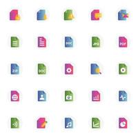 Gradient color icons for File and folder. vector