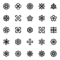 Outline icons for flowers. vector