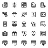 Outline icons for finance and payments. vector