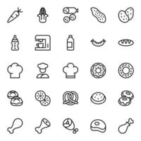 Outline icons for Food. vector