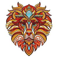 Tangle abstract lion head vector colorful isolated illustration