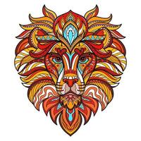 Tangle abstract lion head vector colorful isolated illustration