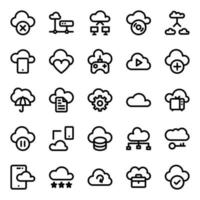 Outline icons for cloud computing. vector