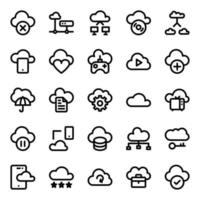 Outline icons for cloud computing. vector