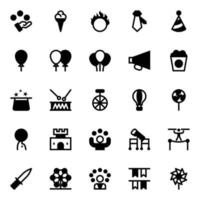 Glyph icons for circus. vector