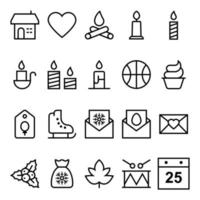 Outline icons for Christmas and easter. vector