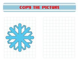 Repeat the picture. Coloring book for kids. Children's education. Snowflake vector