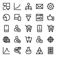 Outline icons for data analytics. vector