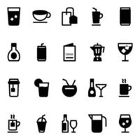Glyph icons for drink. vector