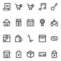 iconos de contorno para el comercio electrónico. vector