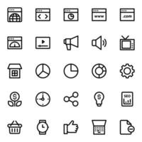 Outline icons for digital marketing. vector