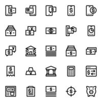 Outline icons for finance and payments. vector