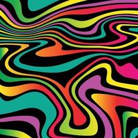 neon abstract wavy background pattern with black vector