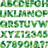 green overlapping shamrock alphabet vector