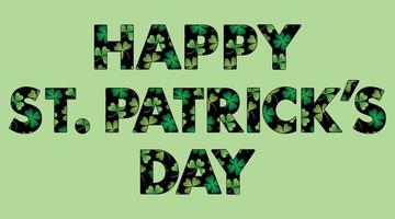 Happy Saint Patricks day shamrock typography vector