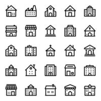 Outline icons for building. vector