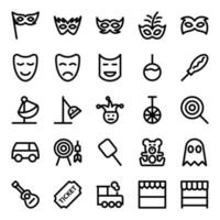 Outline icons for carnival. vector