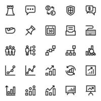 Outline icons for Business, office and internet. vector